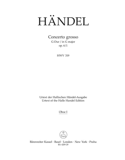 Concerto Grosso G-Dur Op. 6/1 Hwv 319