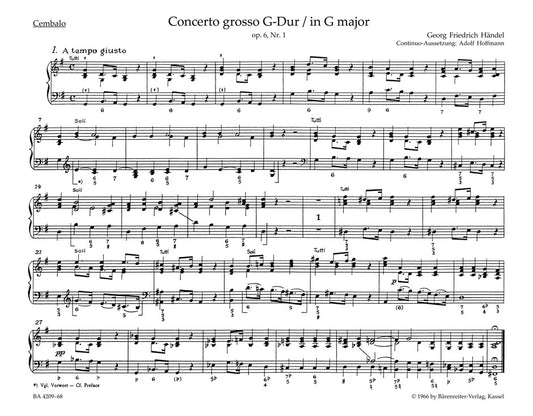 Concerto Grosso G-Dur Op. 6/1 Hwv 319