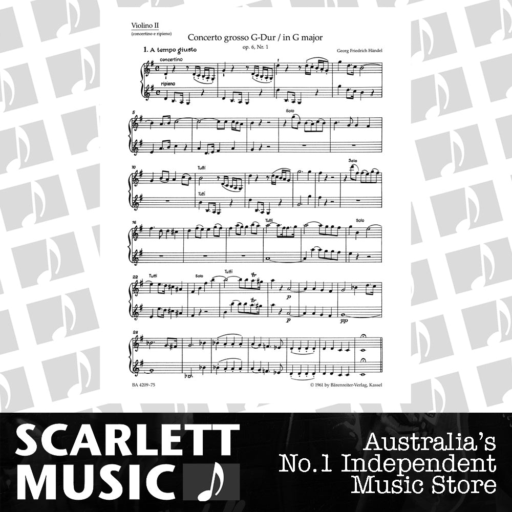 Concerto Grosso G-Dur Op. 6/1 Hwv 319 — view 2