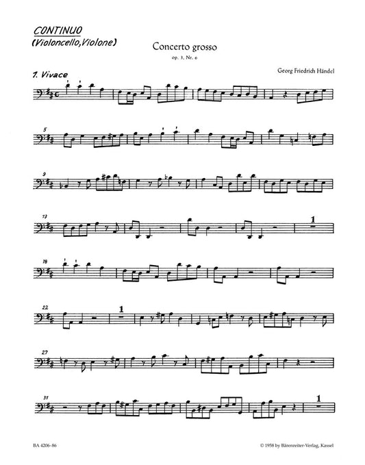 Concerto Grosso In D Major Op. 3/6 Hwv 317