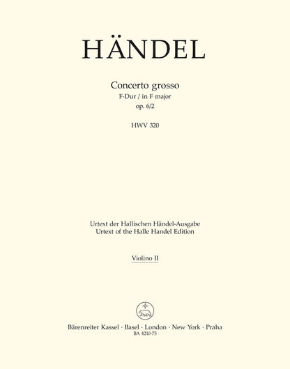 Concerto Grosso F-Dur Op. 6/2 Hwv 320