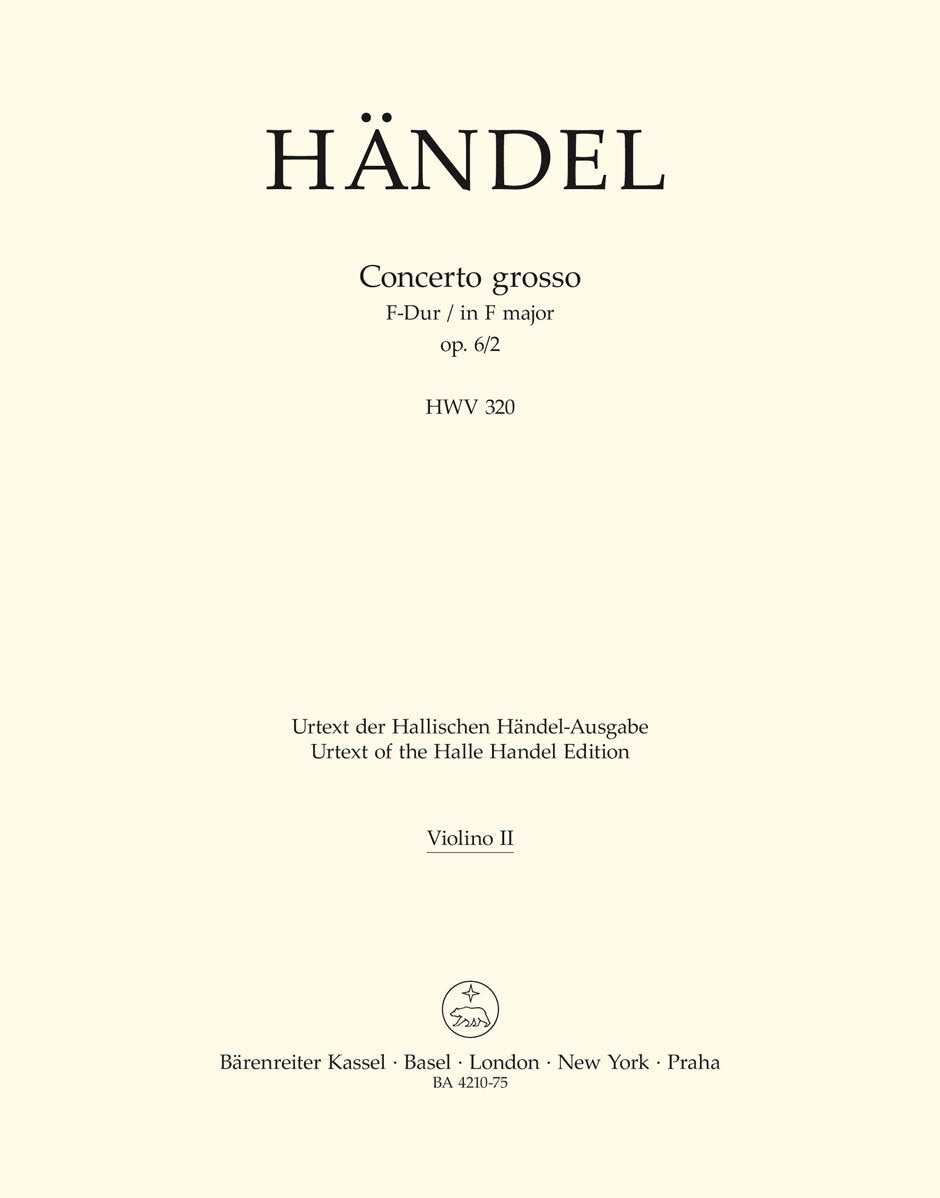 Concerto Grosso F-Dur Op. 6/2 Hwv 320