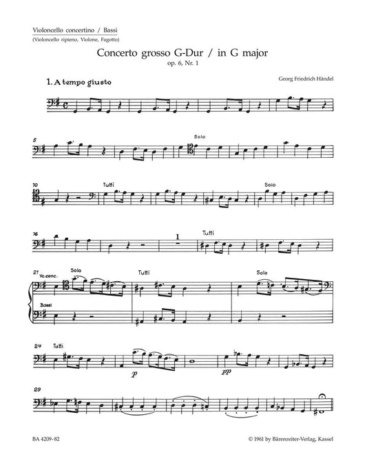 Concerto Grosso G-Dur Op. 6/1 Hwv 319