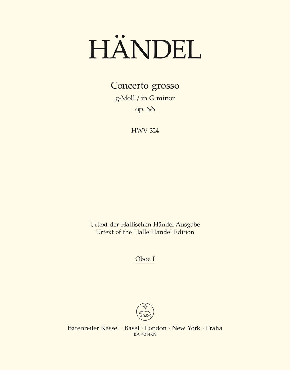 Concerto Grosso G-Moll Op. 6/6 Hwv 324