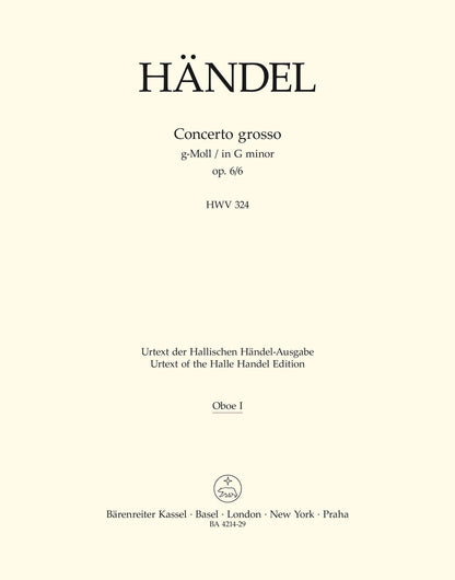 Concerto Grosso G-Moll Op. 6/6 Hwv 324