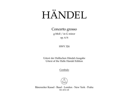 Concerto Grosso G-Moll Op. 6/6 Hwv 324