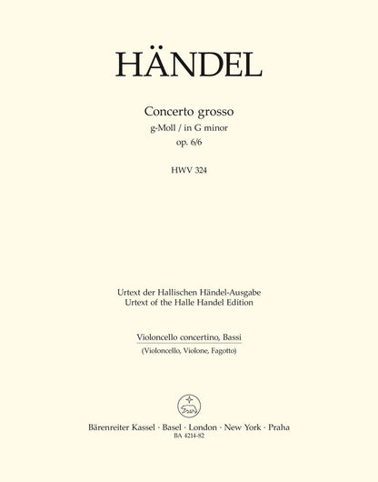 Concerto Grosso G-Moll Op. 6/6 Hwv 324