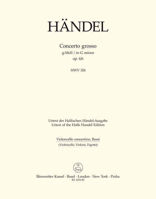 Concerto Grosso G-Moll Op. 6/6 Hwv 324