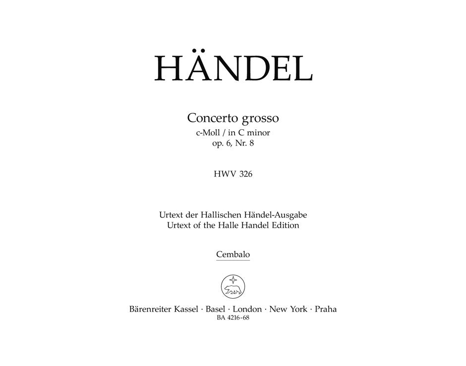 Concerto Grosso C-Moll Op. 6/8 Hwv 326