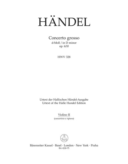 Concerto Grosso D-Moll Op. 6/10 Hwv 328