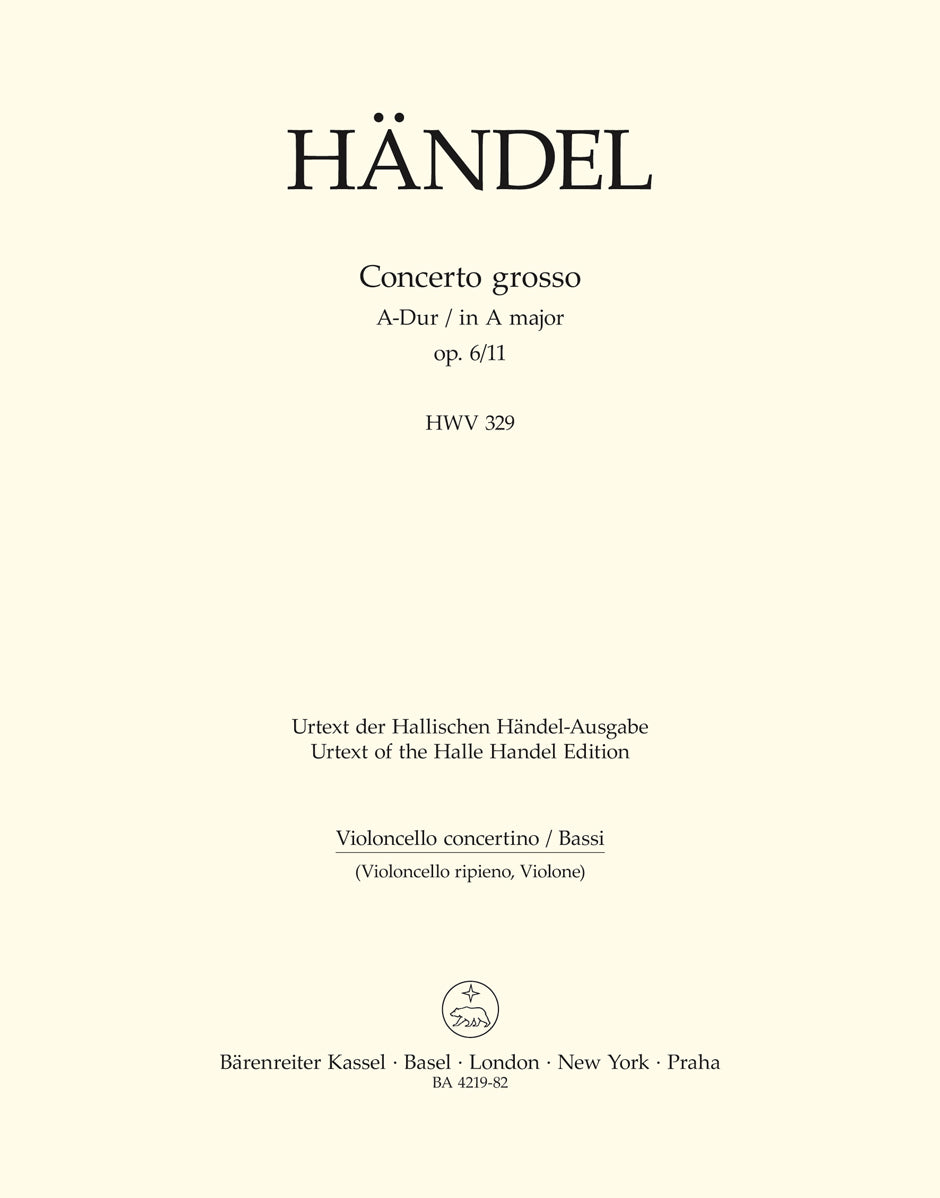 Concerto Grosso In A Major Op. 6/11 Hwv 329