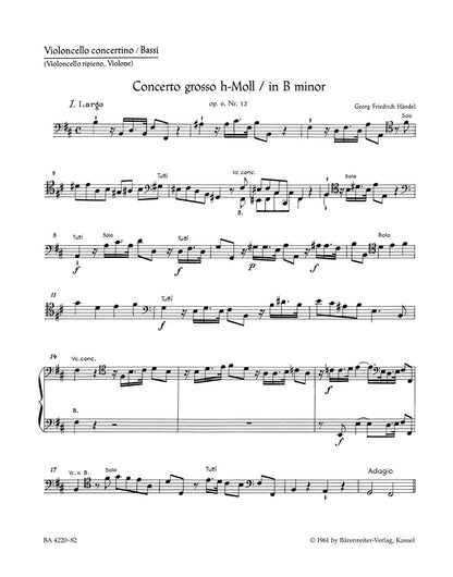 Concerto Grosso H-Moll Op. 6/12 Hwv 330