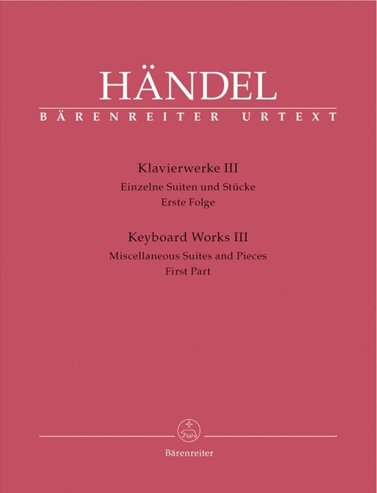 Handel - Keyboard Works Vol 3 Miscellaneous Suites 1St Part Softcover Book (Piano)