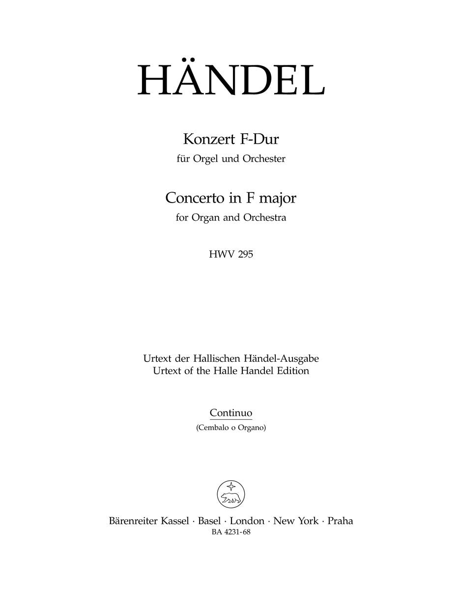 Concerto For Organ And Orchestra No. 13 In F Major Hwv 295 "The Cuckoo And The Nightingale"