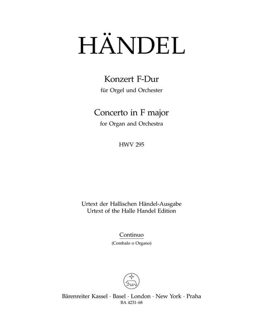 Concerto For Organ And Orchestra No. 13 In F Major Hwv 295 "The Cuckoo And The Nightingale"