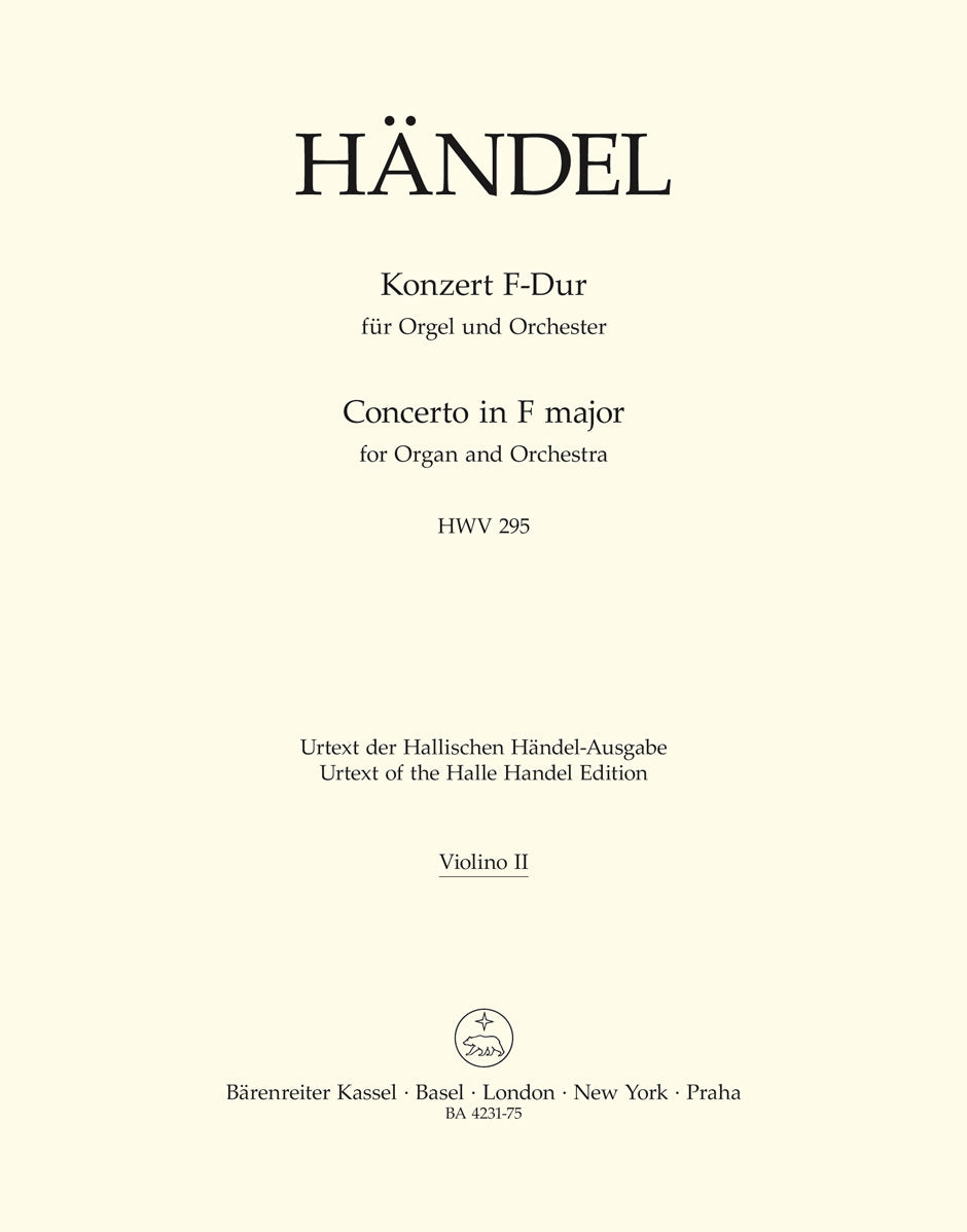 Concerto For Organ And Orchestra No. 13 In F Major Hwv 295 "The Cuckoo And The Nightingale"