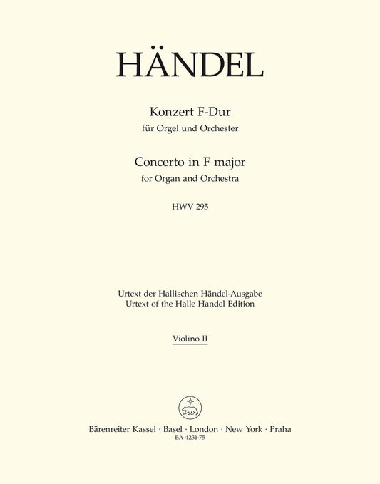 Concerto For Organ And Orchestra No. 13 In F Major Hwv 295 "The Cuckoo And The Nightingale"