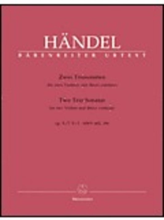 Trio Sonatas 2 Hwv 402 396 2 Violin/Piano Book