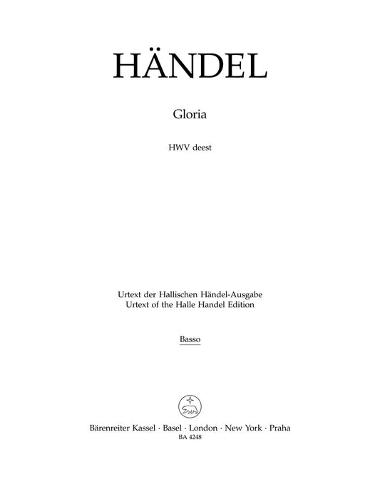Gloria Hwv Deest