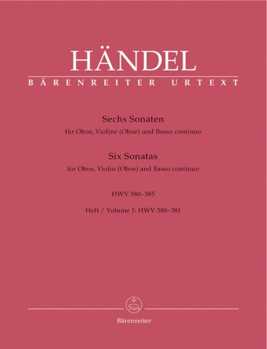 Sonatas 6 Book 1 Hwv 380-381 Oboe Violin(Ob) Bc Book