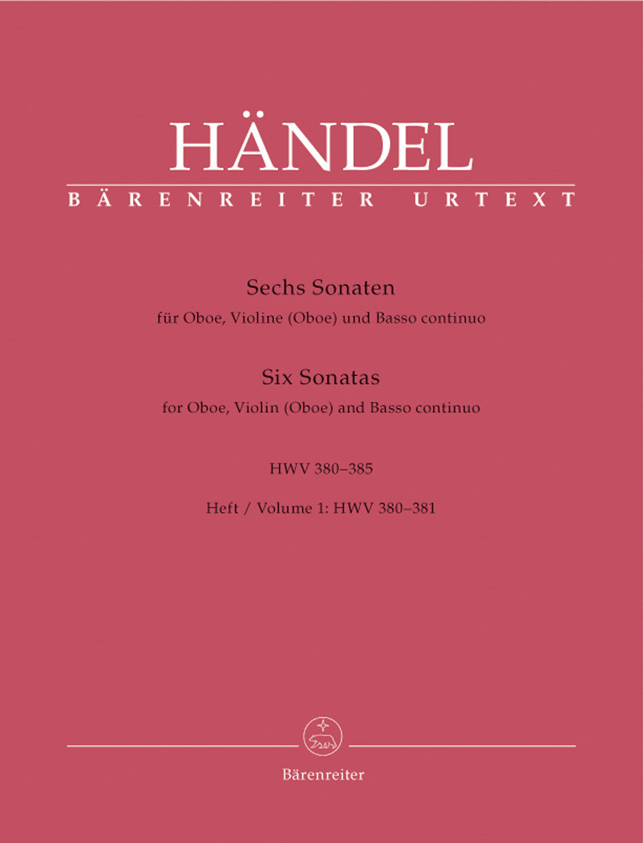 Handel 6 Sonatas for Oboe and Continuo, Book 1