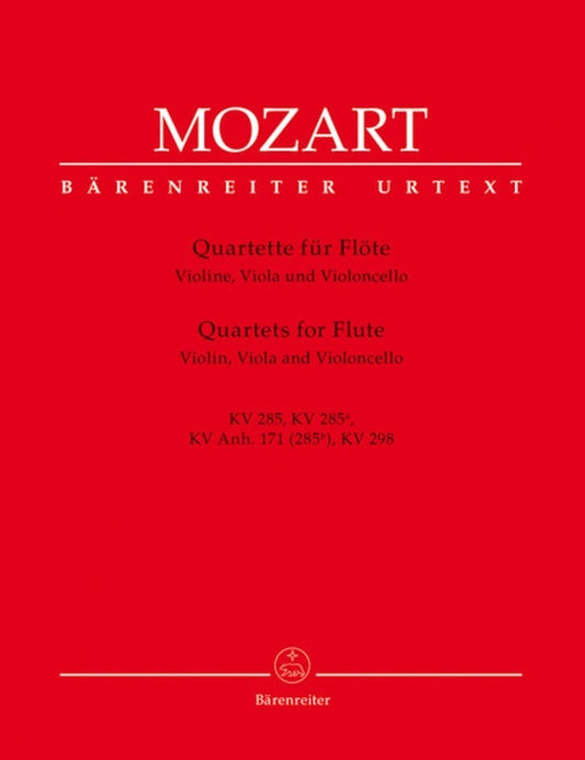 Quartets 4 Flute Violin Viola Vc K285 285A Anh171 298 Book