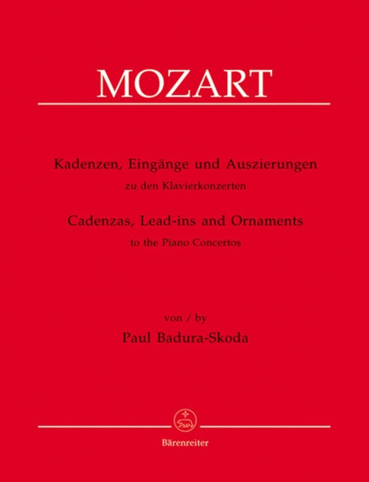 Cadenzas For Mozarts Piano Concertos Book