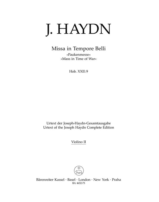 Missa In Tempore Belli Hob.Xxii:9 "Mass In Time Of War"