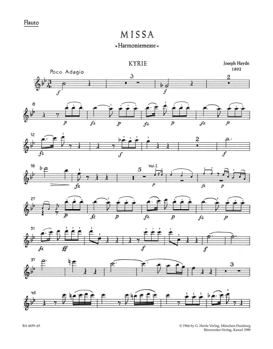 Missa In B-Flat Major Hob.Xxii:14 "Harmony Mass"