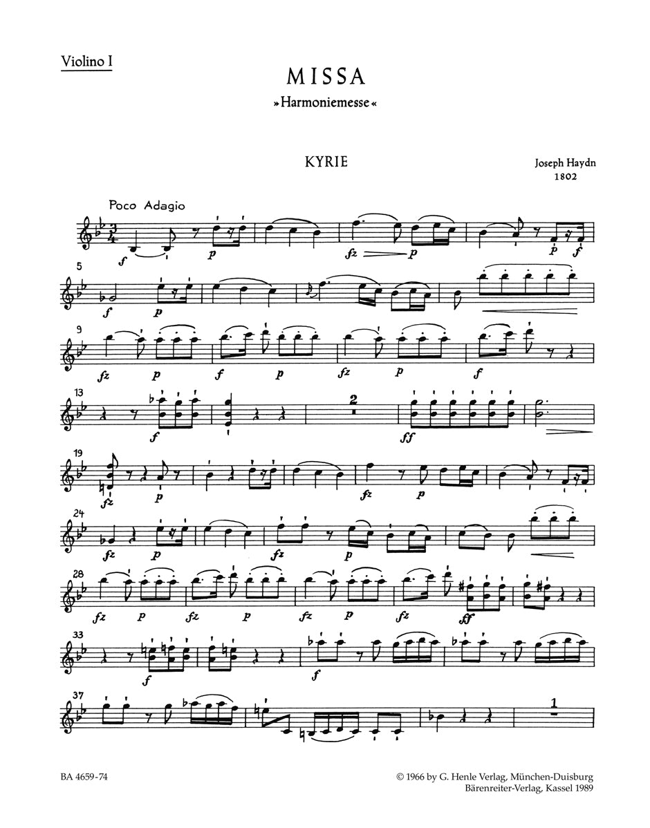 Missa In B-Flat Major Hob.Xxii:14 "Harmony Mass"