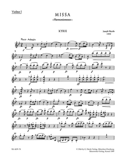 Missa In B-Flat Major Hob.Xxii:14 "Harmony Mass"