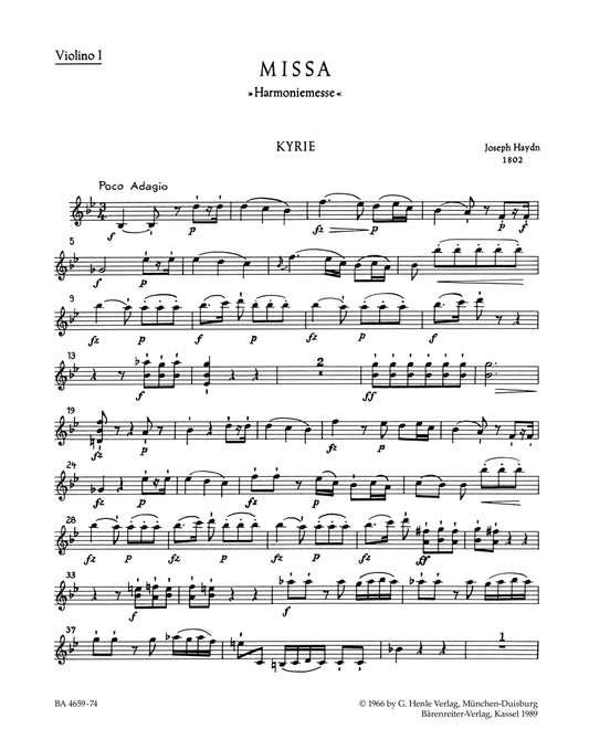 Missa In B-Flat Major Hob.Xxii:14 "Harmony Mass"