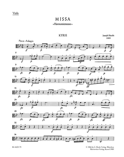 Missa In B-Flat Major Hob.Xxii:14 "Harmony Mass"