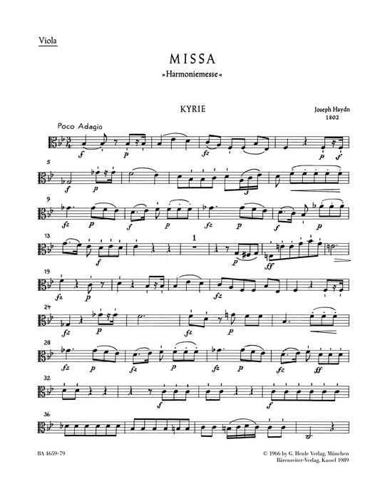 Missa In B-Flat Major Hob.Xxii:14 "Harmony Mass"