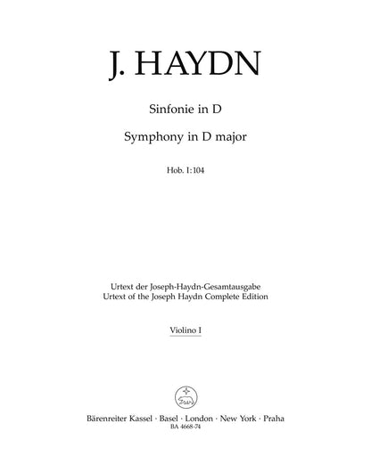 Symphony No 104 in D for Violin 2 Sheet Music