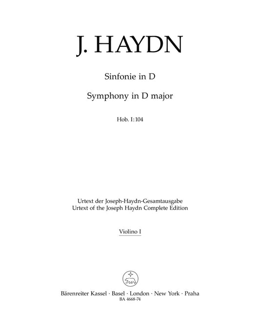Symphony No 104 in D for Violin 2 Sheet Music
