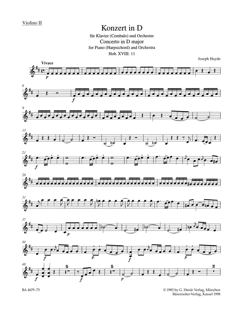 Klavierkonzert D-Dur Hob. Xviii:11