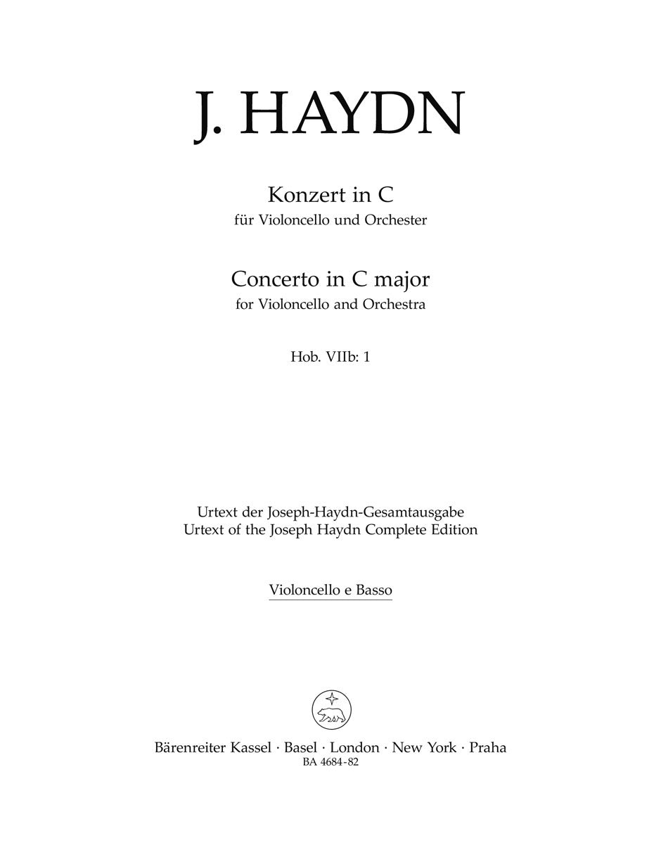 Concerto For Violoncello And Orchestra In C Major Hob.Viib:1