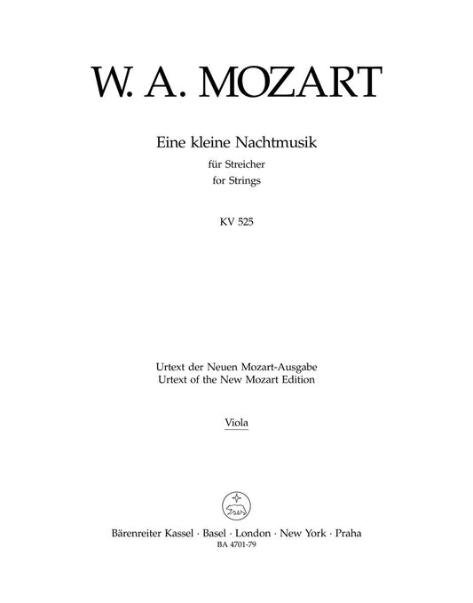 Eine Kleine Nachtmusik For Strings In G Major K. 525
