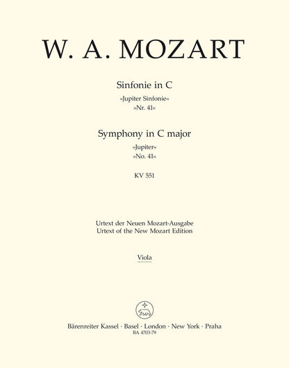 Symphony No 41 in C K 551 for Cello Sheet Music