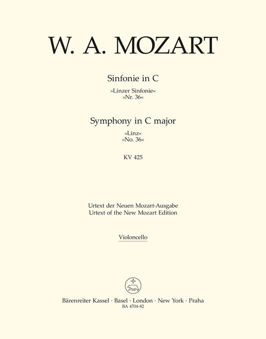 Symphony No 36 in C K 425 for Cello
