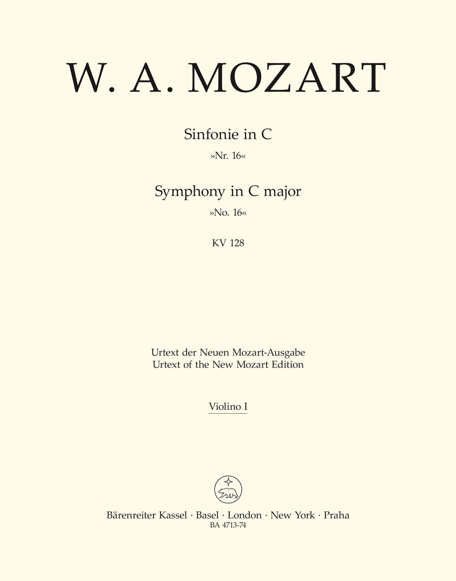 Symphony No 16 in C K128 Violin Sheet Music