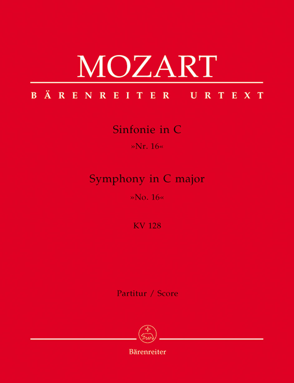 Symphony No 16 in C K128 Full Score Sheet Music for Full Orchestra