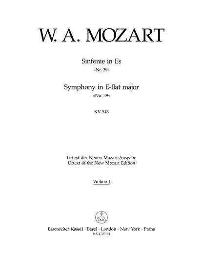 Symphony 39 K 543 in E Flat Violin 2 Sheet Music