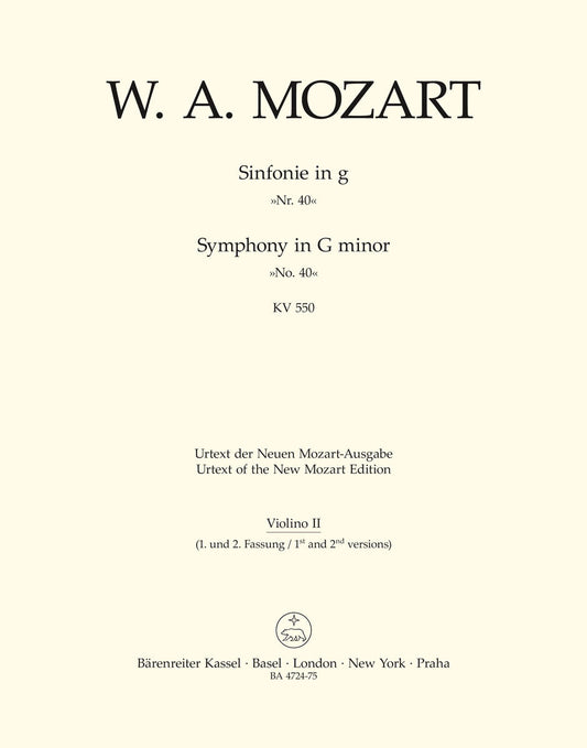 Symphony No 40 in G K 550 Violin Sheet Music