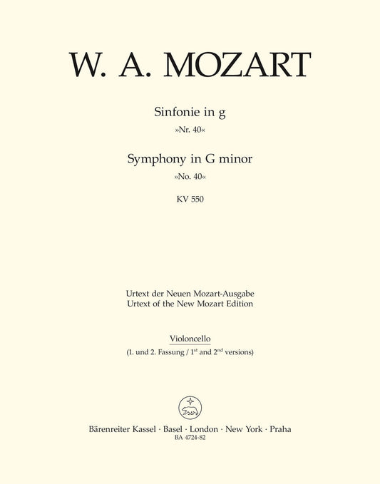 Symphony No 40 in G K 550 Cello Sheet Music