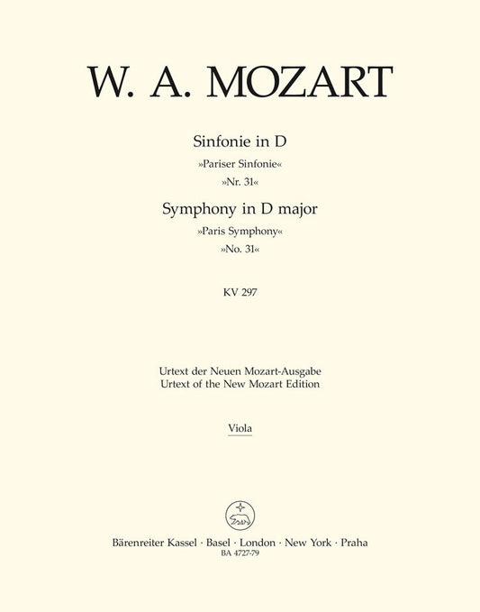 Symphony No 31 K297 for Viola Sheet Music