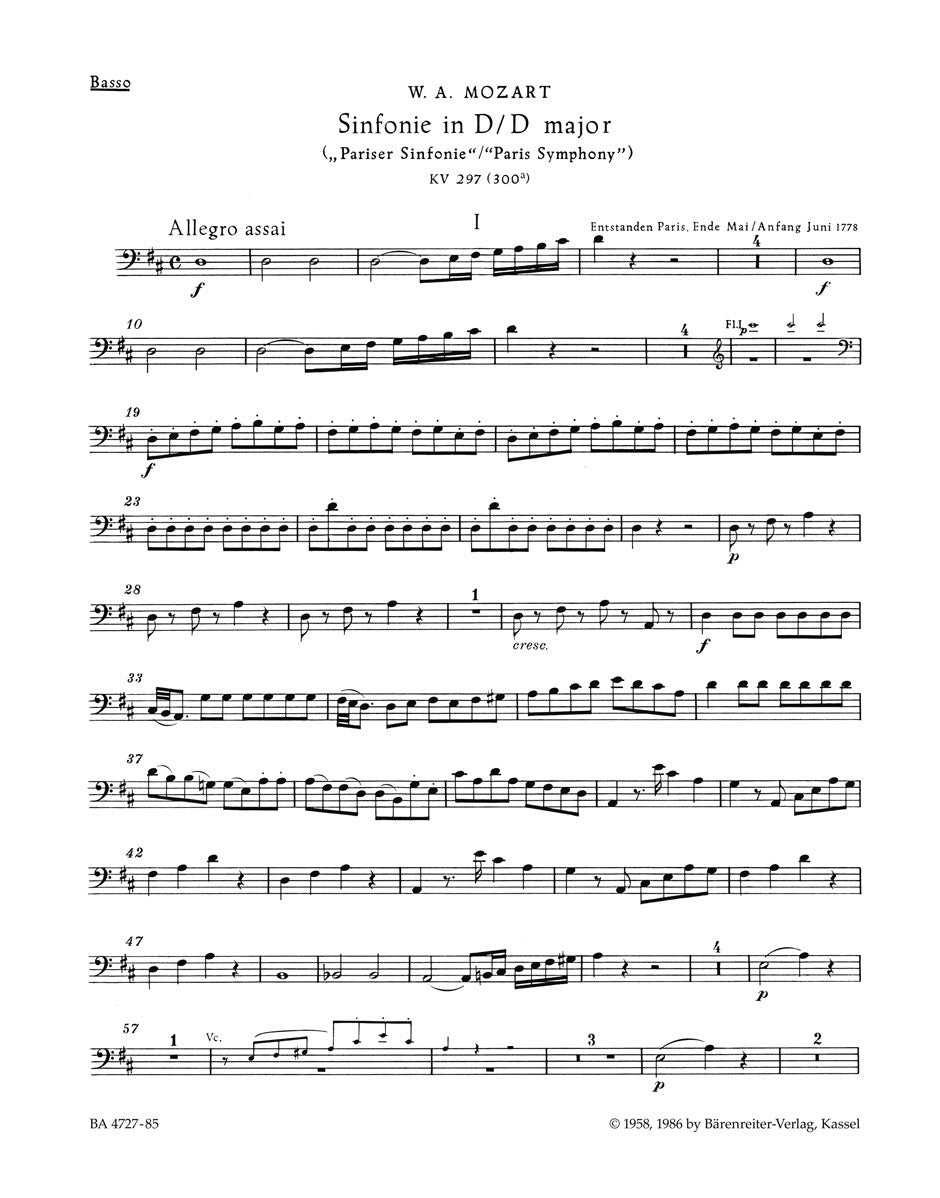 Symphony No. 31 In D Major K. 297 (300A) "Paris Symphony"