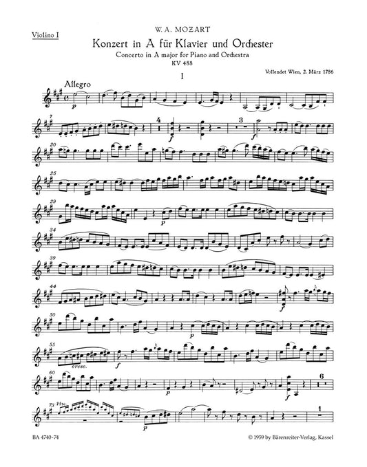 Concerto For Piano And Orchestra No. 23 In A Major K. 488