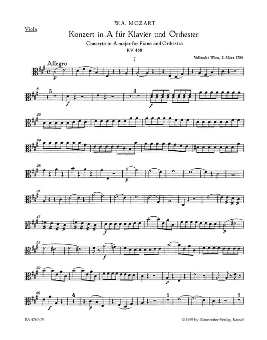 Concerto For Piano And Orchestra No. 23 In A Major K. 488